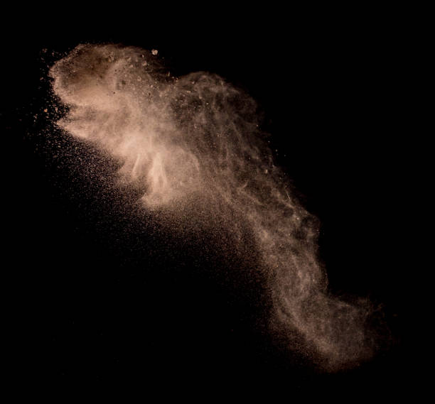 istock Sandy explosion isolated on over dark background,Abstract sand cloud,Motion blur 816397142
