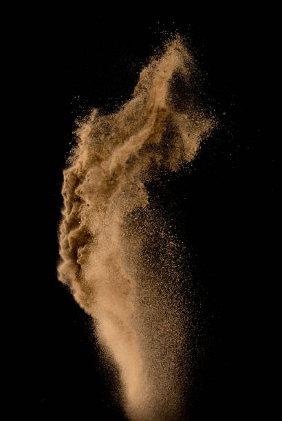 istock Sandy explosion isolated on over dark background,Abstract sand cloud,Motion blur 816397290