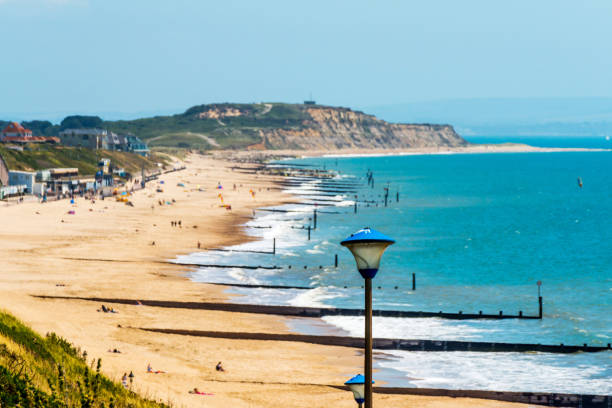 Sandy beach and blue ocean, beautiful sunny day, place of rest