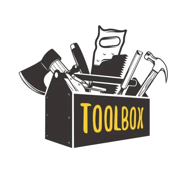 Vector illustration of Toolbox. icon templates.