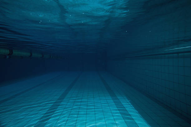 istock Deep blue swimming pool with no one in it 816443442