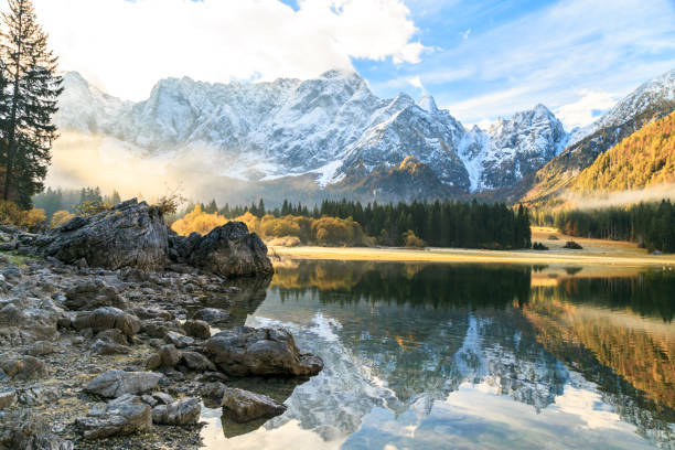 istock autumn sunset in the alpine valley 816461530