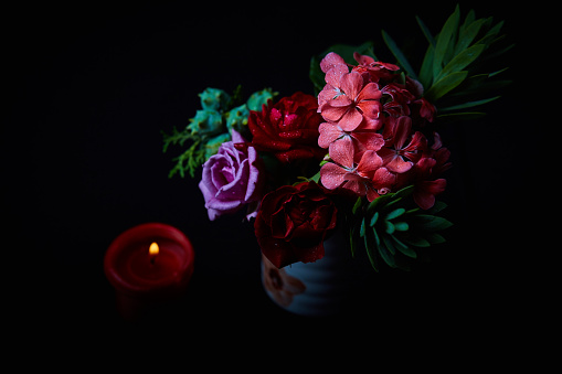 Memorial flowers, studio photo