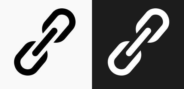 symbol "freigeben" auf schwarz / weiß-vektor-hintergründe - kettenglied stock-grafiken, -clipart, -cartoons und -symbole