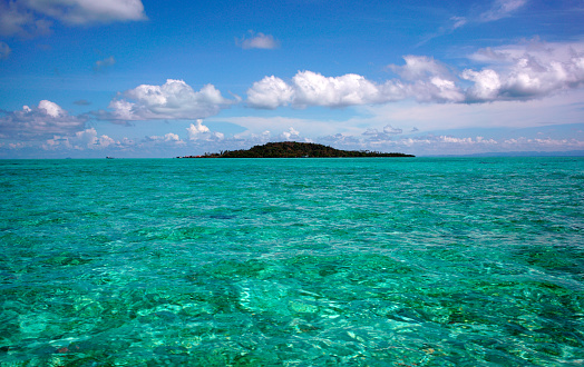 Turquoise water on sea at summer day in Palawan Island, Philippines.