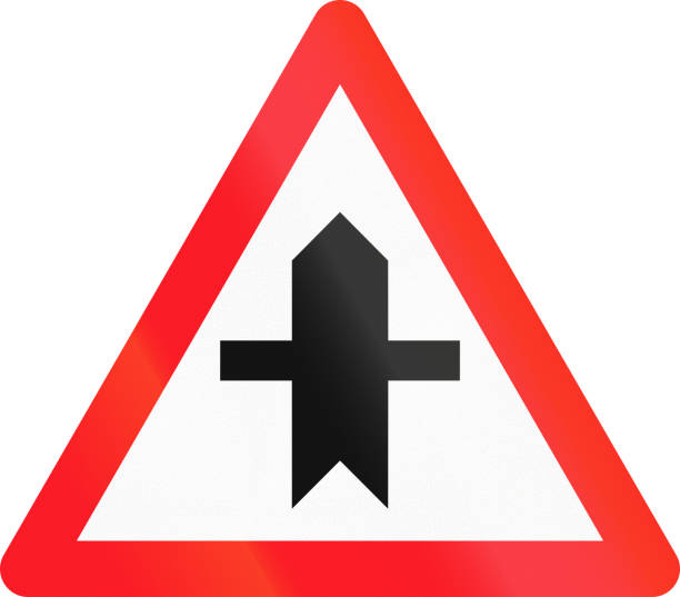 istock Road sign used in Switzerland - Crossroad with a non-priority road 816490406