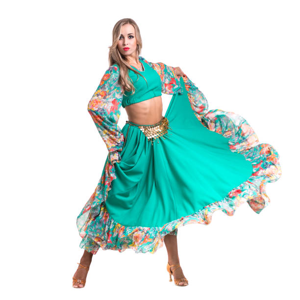 istock young woman dancing, isolated in full body on white 816493188