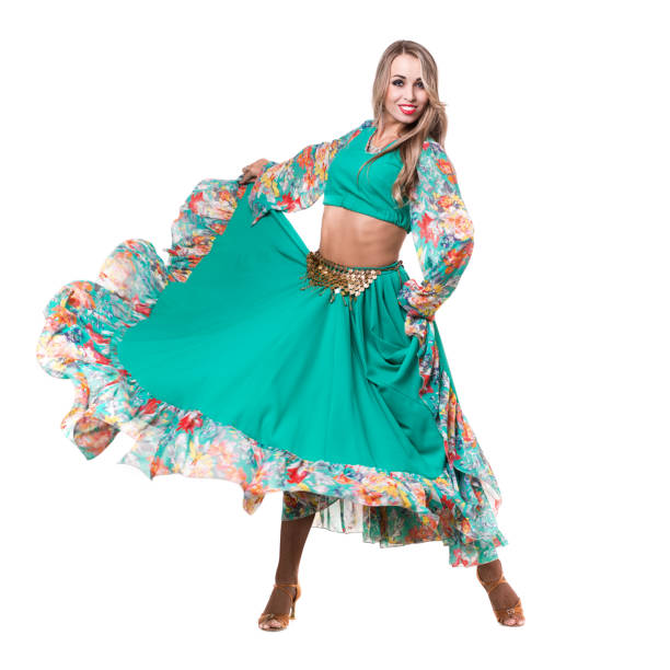 istock young woman dancing, isolated in full body on white 816493240