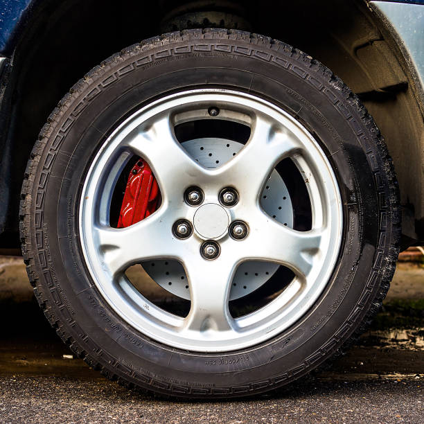 istock Wheel with racing brakes 816502596