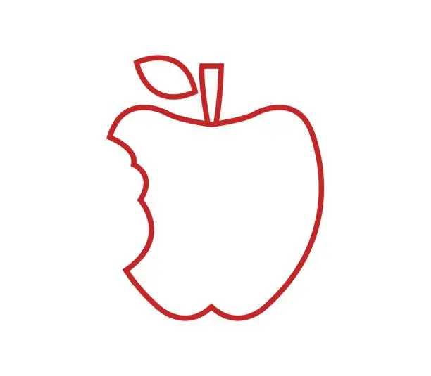 Vector illustration of Apple icon with bite