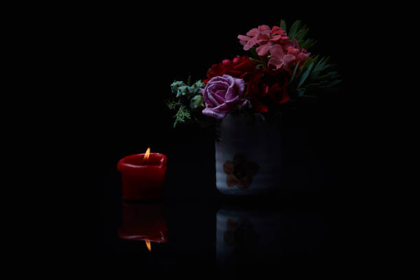 Memorial flowers, studio photo stock photo