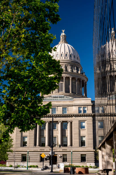 istock Idaho state capital building and reflection morning 816532764