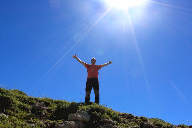 istock Man feeling happiness in the high of a mountain 816556590