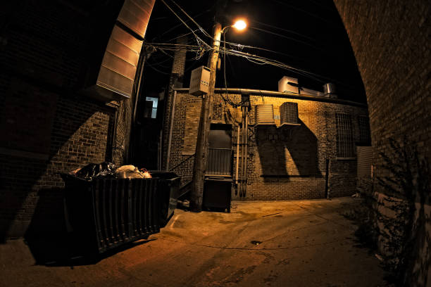 istock Dark City Alley at Night 816564220