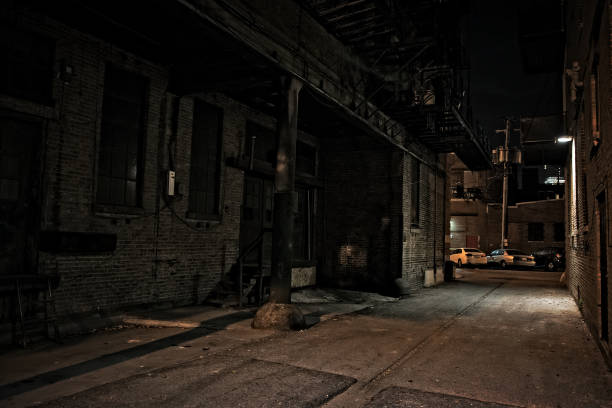 istock Dark City Alley at Night 816564388