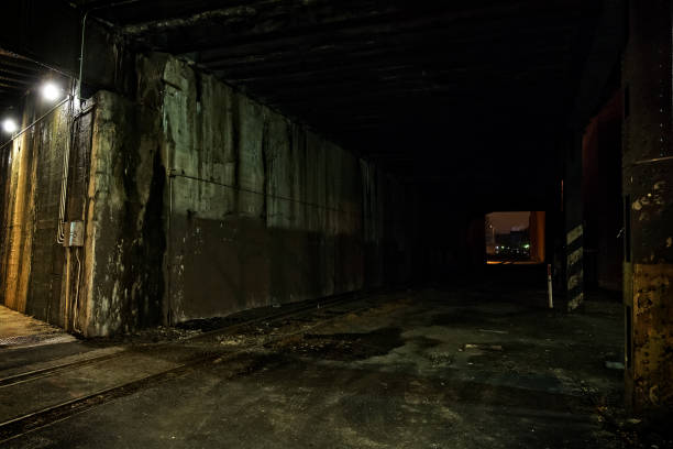 istock Dark City Train Tunnel at Night 816564502