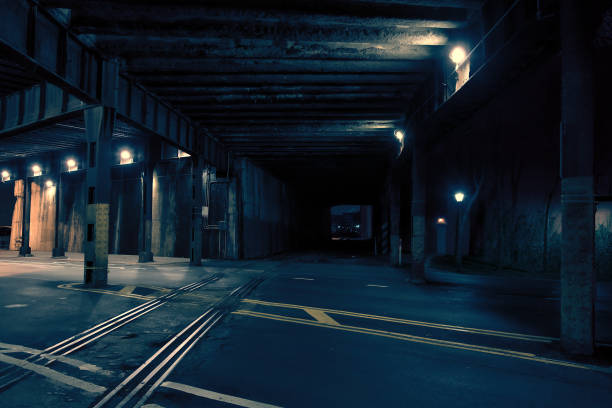 istock Dark City Train Tunnel at Night 816564552