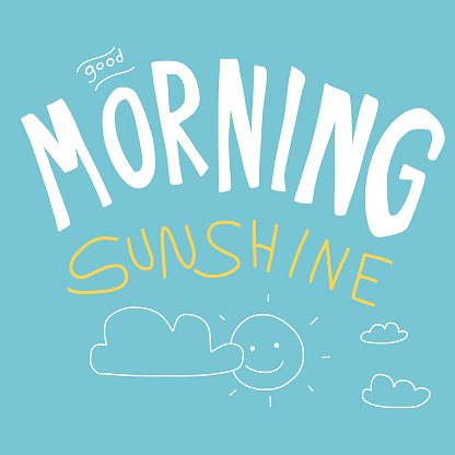 Good Morning Sunshine Vector Illustration Kid Drawing Style Stock ...