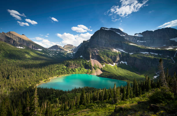 szlak lodowcowy grinnell - us glacier national park zdjęcia i obrazy z banku zdjęć