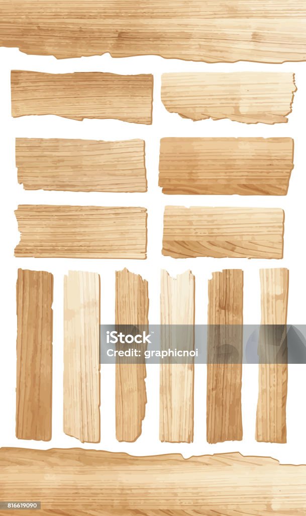 Vector wood plank Vector wood plank isolated on white background Plank - Timber stock vector
