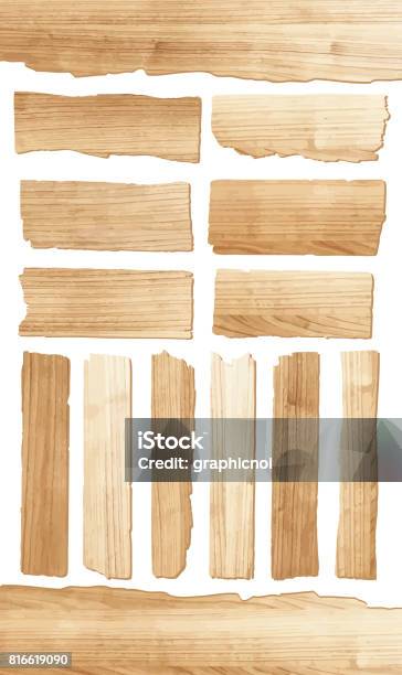 Vector Wood Plank Stock Illustration - Download Image Now - Plank - Timber, Sign, Timber