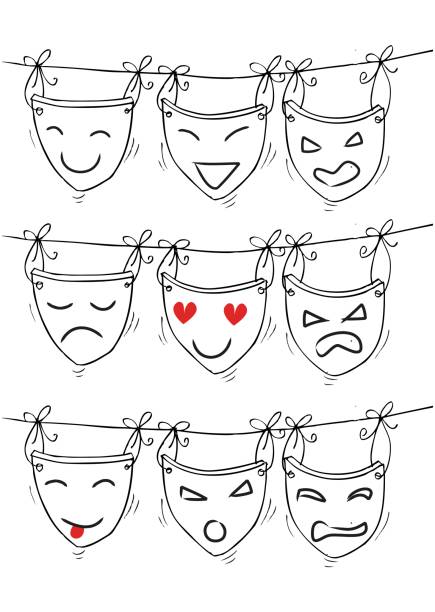 演劇用マスク - carnival costume mask masquerade mask点のイラスト素材／クリップアート素材／マンガ素材／アイコン素材