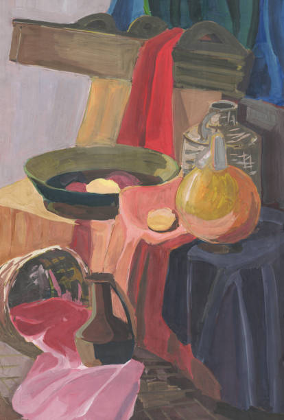 istock Still life in Russian style, a hut with objects of life 816656608