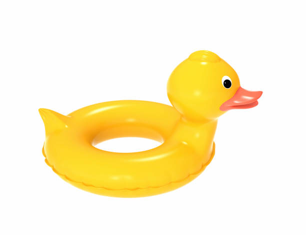 swimming ring in shape of duck - duck toy imagens e fotografias de stock