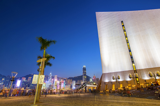 hong kong famous landmark at night