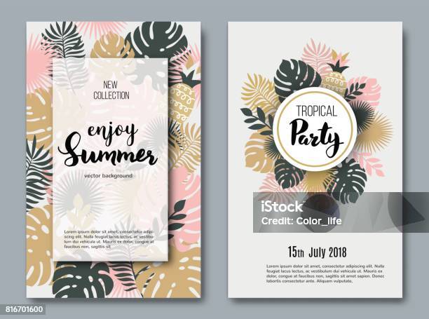 Summer Banners Stock Illustration - Download Image Now - Summer, Tropical Climate, Tropical Pattern