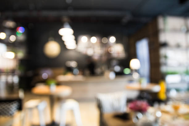 istock Coffee shop blur background with bokeh 816716026