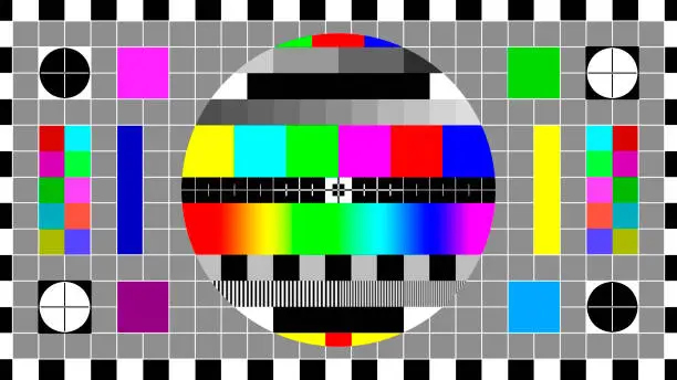Photo of TV test card or test pattern. Generic.