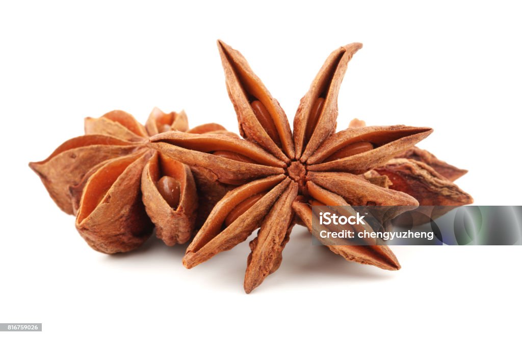 Star anise isolated on white Star Anise Stock Photo