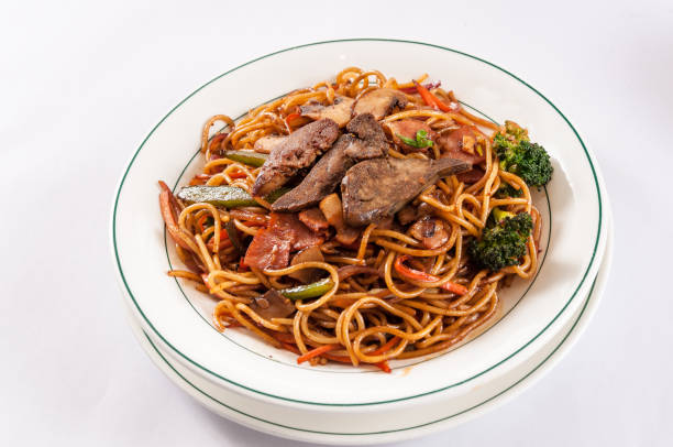 istock stir-fried noodles with foie gras and bacon, mushroom 816759172