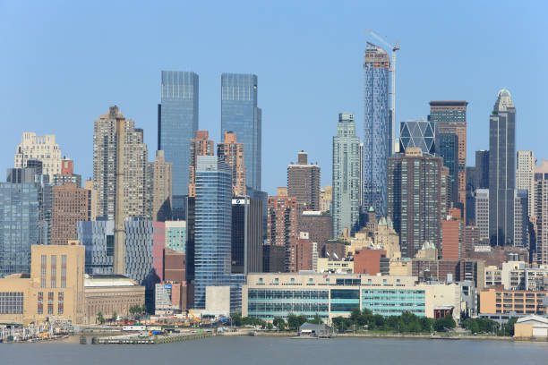 Manhattan skyline from New Jersey. New York, NY, USA - July 5, 2013: Manhattan skyline from New Jersey. time warner center columbus circle pictures stock pictures, royalty-free photos & images