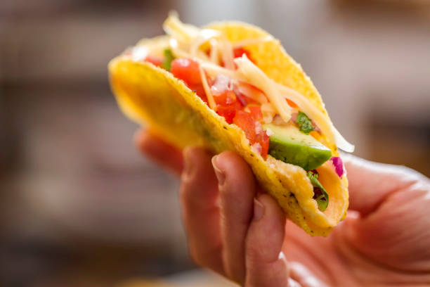 istock Mexican Tacos with Omelet Egg, Spicy Salsa and Avocado 816760056