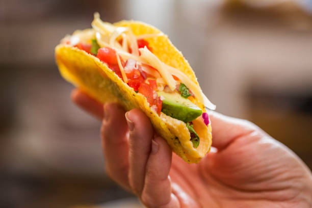 istock Mexican Tacos with Omelet Egg, Spicy Salsa and Avocado 816760078