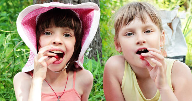 istock Two girls girlfriends are eating raspberries. 816769812