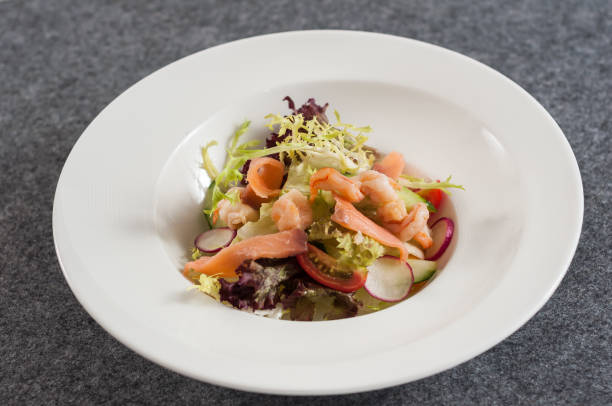 istock Salmon and shrimp salad 816774794