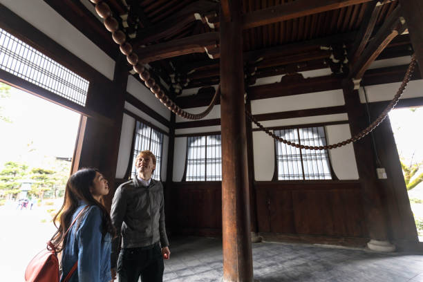 istock Multinational couple enjoying dates at temples in Japan 816780872