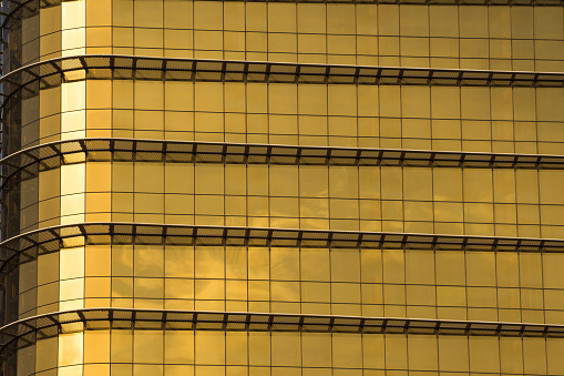 yellow or gold mirror glass building, exterior building