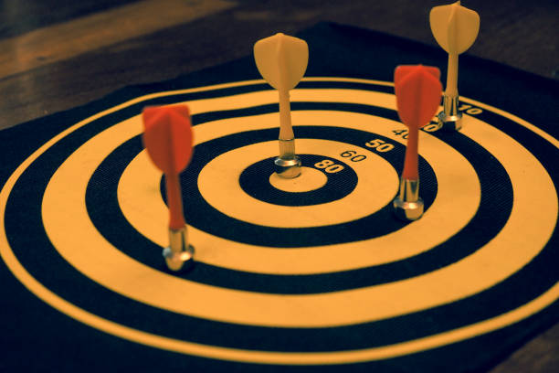 istock Magnetic dart game, success business, target concept 816799148
