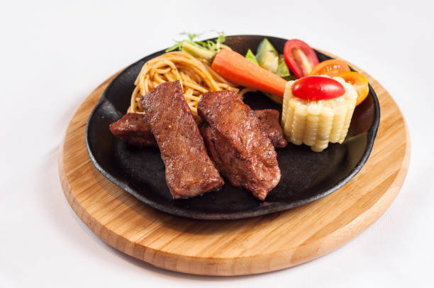 istock grilled steak with vegetables and noodles 816800896