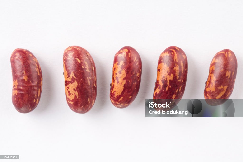 Red beans on the white background. Cooked, Food, Food and Drink, Bean, Kidney Bean, Macro photography Kidney Bean Stock Photo