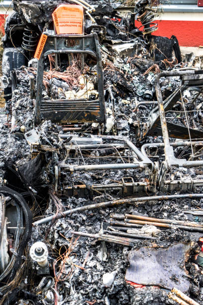 istock Series of burned cars 816801992