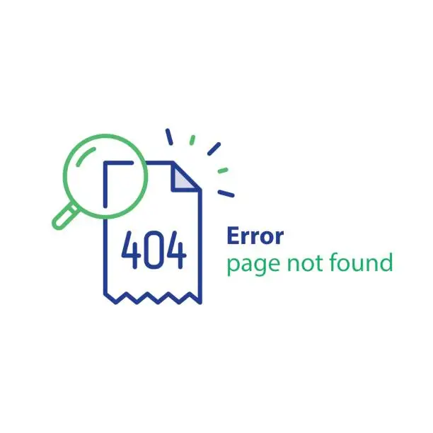 Vector illustration of Page not found, 404 error, web page banner, search result concept
