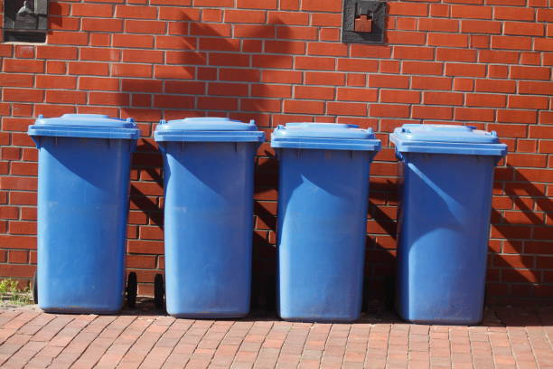 istock Blue tons, recycling bin for paper waste 816813050