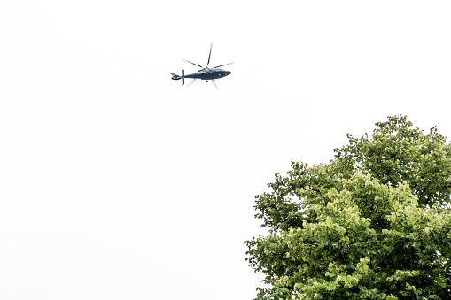 Helicopter observing Hamburg at the G20 summit
