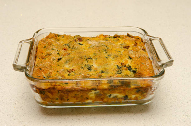 istock baked casserole in glass dish 816827342