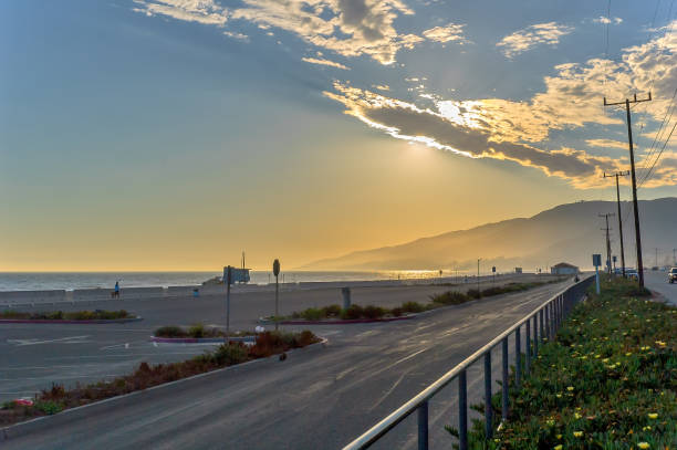 istock Beautiful sunset over California beach, seen from Pacific Coast Highway 816830022